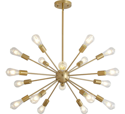 Jklx Mid-century Sputnik Candelabros De 18 Luces, Moderna La