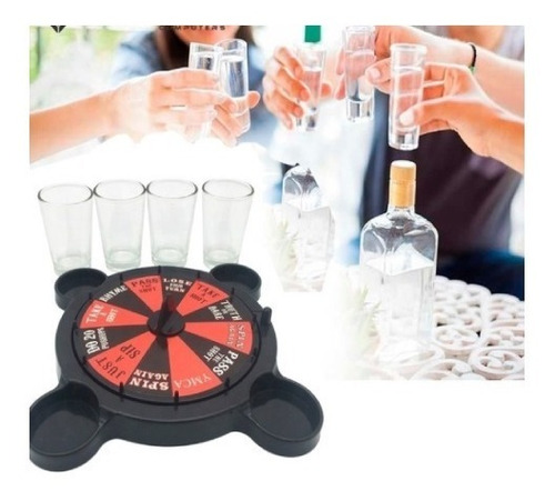 Ruleta De Tragos + 4 Shots Vidrio Compartir Amigos
