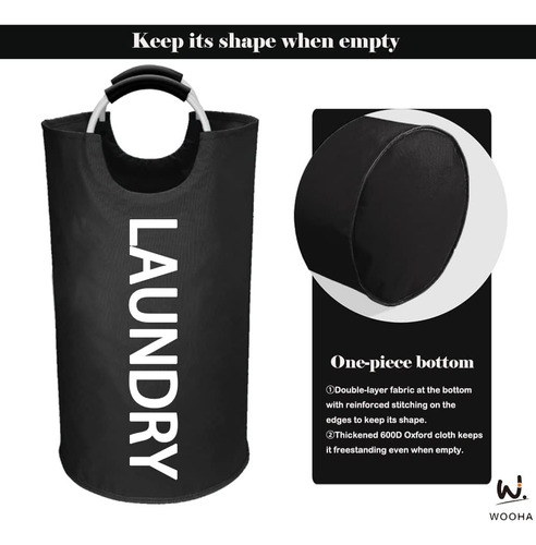 Cesta De Lavandería Impermeable 90l Con Asas De Aluminio