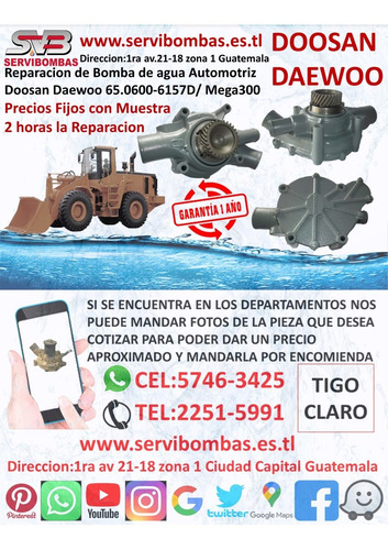Reparacion De Bomba De Agua Automotriz Doosan Daewoo 65.0600