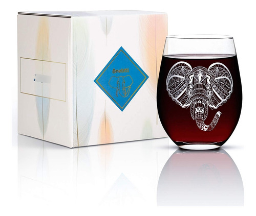 Onebttl Regalo Elefante Para Mujer Copa Vino Tallo 18 Onza