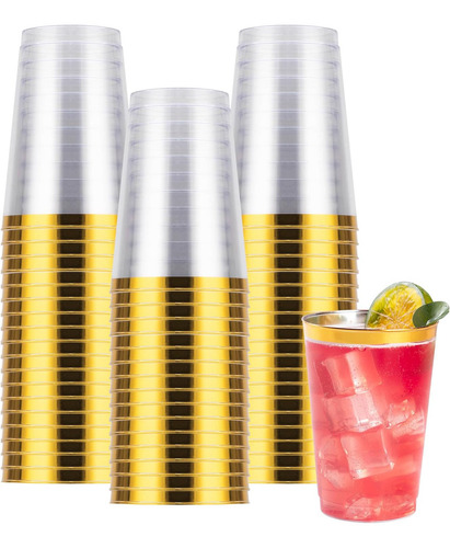 Vasos De 12 Oz Desechables Elegantes Modernos Para Fiesta 50 Piezas Rose Impact Calidad Premium Reutilizables