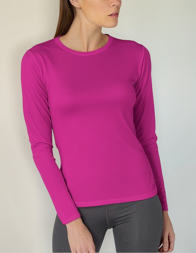 Playera Premium Cuello Redondo Deportiva Mujer Colores Larga
