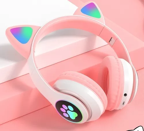 Fone De Ouvido Bluetooth Led Orelha Gato Iuz Headphone Lt30