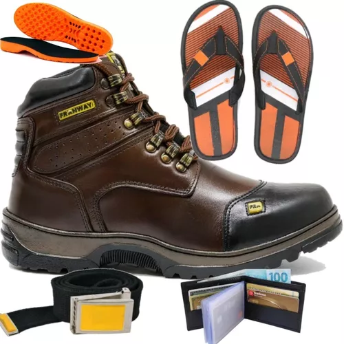 Kit com Bota Adventure + Chinelo + Carteira e Cinto