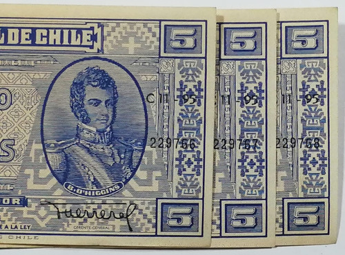 Billetes Chilenos 5 Pesos - Maschke-herrera - 1953-1958-cl2