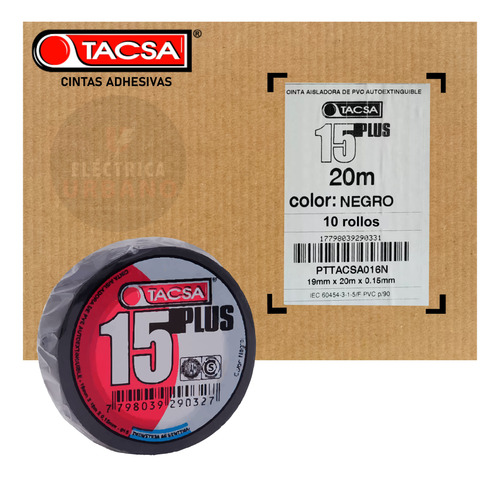 Cinta Aisladora Tacsa 20mts | Pack X 10 Unidades