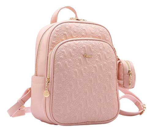 Mochila Feminina Chenson Heart Cool Costas 8485101 Rosa Liso
