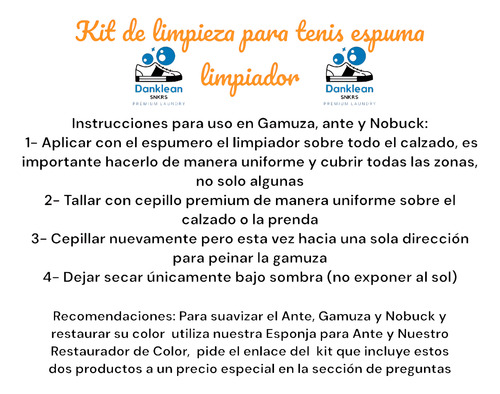 Kit Espuma Limpiador Para Tenis 250ml + Refil 1l + Cepillo