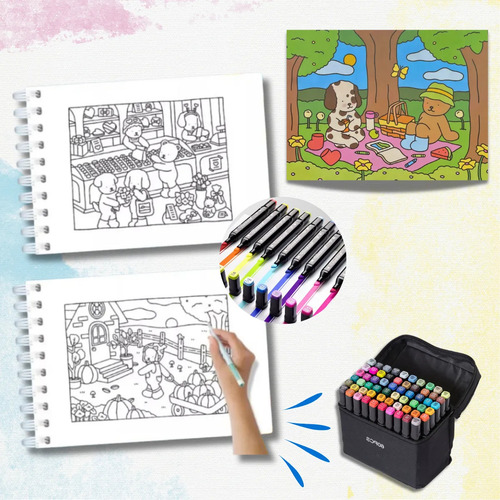 Libro Para Colorear For Bobbie Goods, 50 Páginas, Tapa Dura