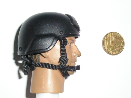 Capacete Ach Preto Miniatura Acessório P/ Boneco Escala 1/6 (Usado)
