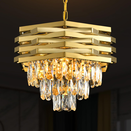 Modern Crystal Chandelier Gold Round Chandeliers For Dining