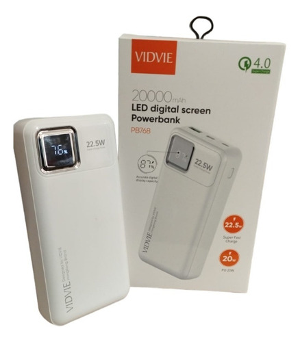 Power Bank 22.5 W 20.000 Mah Pantalla Indicadora Led 4.0 