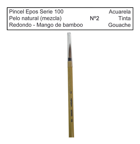 Pincel Epos S. 100 Nº2 Acuarela, Tinta Y Gouache