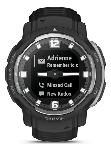 Smartwatch Instinct Crossover Reloj Garmin Revodrive Vo2 Max Color Del Bisel Negro