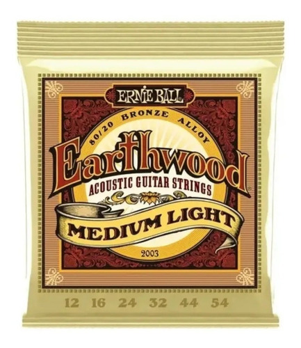 Encordoamento Ernie Ball Earthwood Medium Light 80/20 Bronze