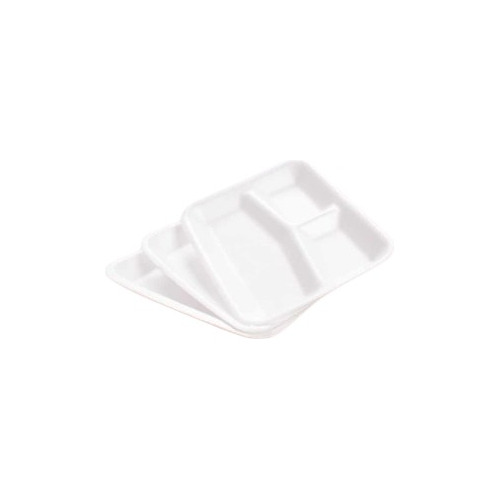 Plato, Charola Rectangular 9d, Unicel, Pack Con 100 Piezas.