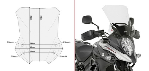 Parabrisas Moto Givi Touring Suzuki V-strom 650 2017-2019