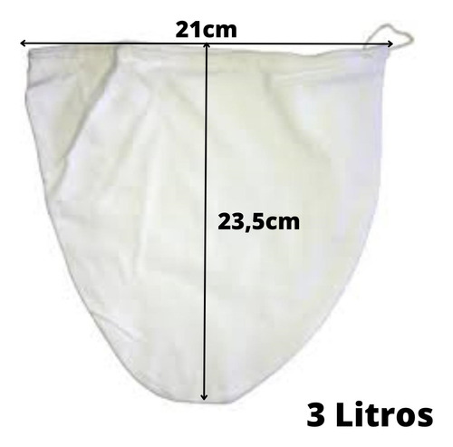 Kit C/5 Coador De Café De Pano 3 Litros 21x23cm