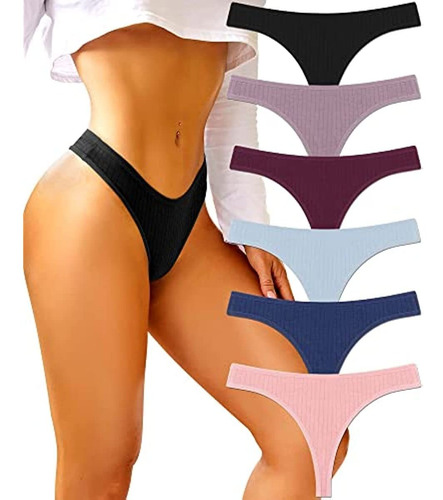 Pack De 6 Tangas De Algodón Para Mujer De Finetoo