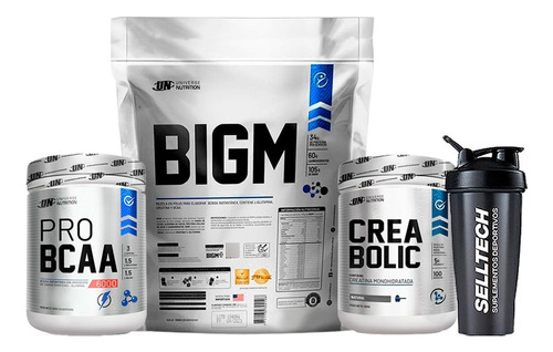 Un Bigm 5kg Chocolate+creabolic 500gr+bcaa 500gr Manzana