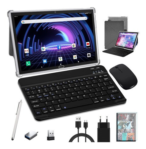 Tablet Con Teclado, Android 11.0 2 En 1, Tablet Hd De 10.1 P