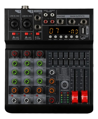 Mezclador De Audio De 4 Canales Mezclador Digital Música