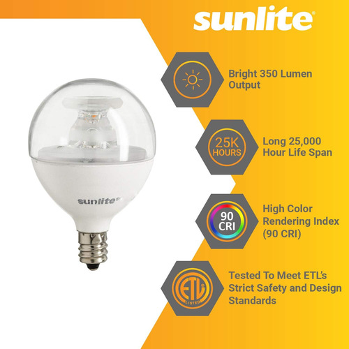 Bombilla Led Sunlite G165, 5 W (equivalente A 40 W), 350