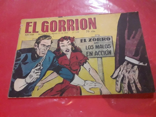 Revista Cómics El Gorrión El Zorro Negro 25 8 1954 N1134