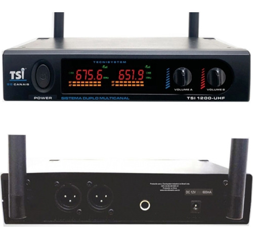 Imagem 5 de 9 de Microfone Sem Fio Profissional Tsi Ud1200uhf Duplo 96 Canais