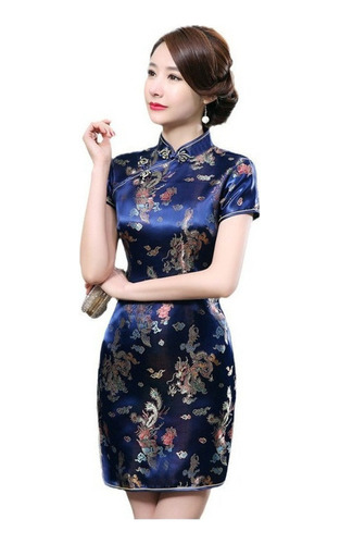 Vestido Tradicional Chino Qipao Cheongsam Corto