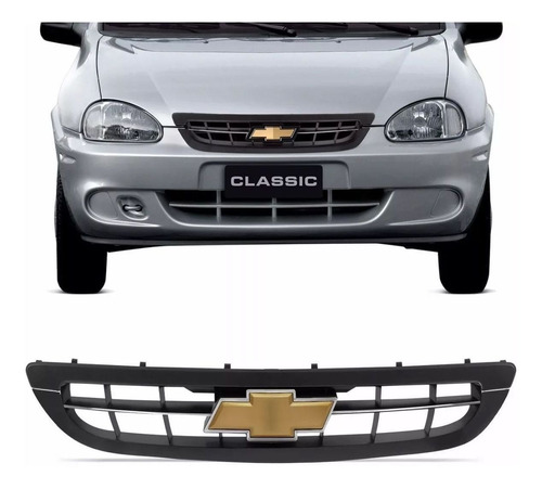 Grade Corsa Classic 2009 2010 Friso Cromado Emblema Dourado