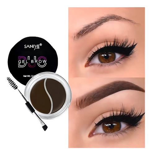 Pomada Sombra Para Ceja Saniye Cepillo Incluido Varios Tonos Color Medium Brown/ Ebony