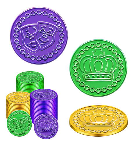 Spinlala 100 Monedas De Plastico Mardi Gras  Monedas Surtid