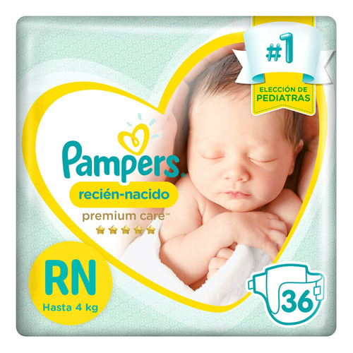 Pañales Pampers Premium Care Rn (hasta 4kg) 36u