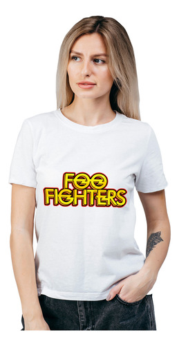 Polera Mujer Foo Fighters Retro Musica Algodón Orgánico Wiwi