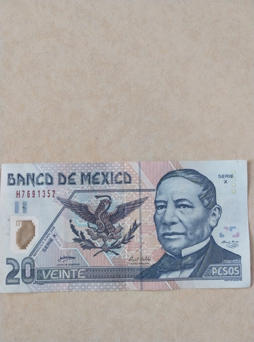 Billete 20 Pesos México Df Serie X 9 De Noviembre 2005