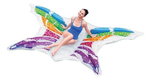 Colchoneta D Diseño Inflable P Pileta Bestway Mariposa Cadia