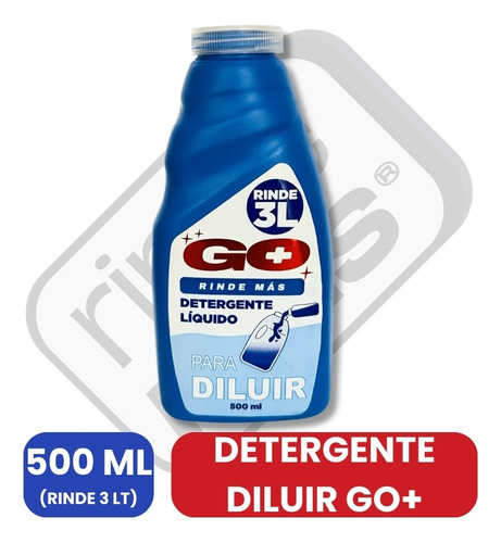 12 Pack Detergente Go+ Diluir Concentrado 500ml Rinde 3lts