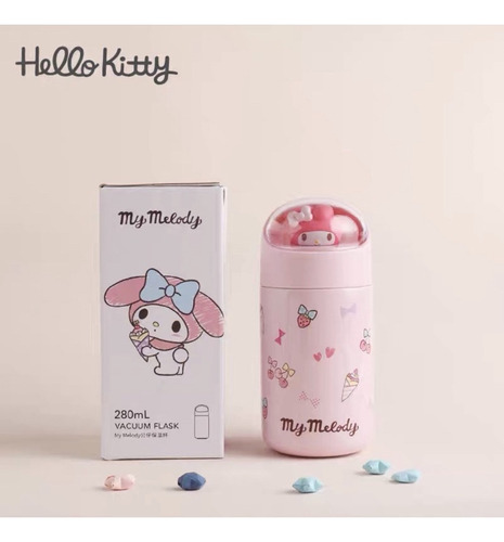 Frasco A Vácuo Miniso Sanrio Hellokitty Mymelody 280 Ml