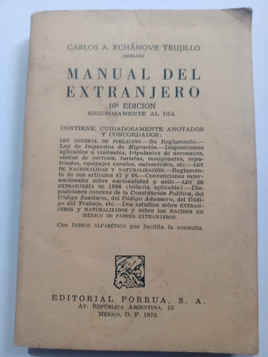 Manual Del Extranjero Carlos Echánove Trujillo