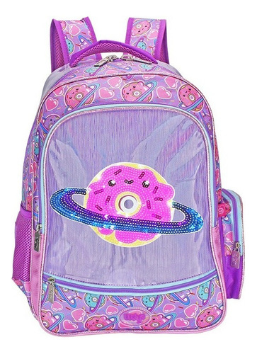 Mochila Primaria Dona Planeta Lentejuela Wilys Wt324