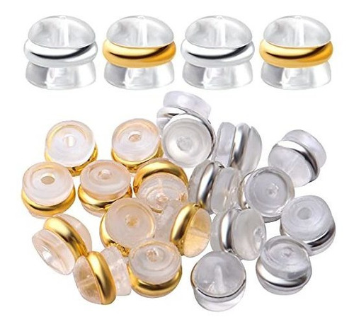 Tapones Para Aretes, 20 Piezas De Silicona Transparente En F