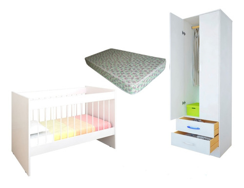 Imagen 1 de 8 de Cuna Colecho 5 En 1 Escritorio + Placard + Colchon Oferta!