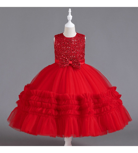 Vestido De Princesa Fiesta Cumpleaño Boda Navidad Para Niñas