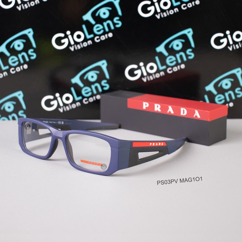 Lentes Prada Ps03pv Mag1o1 Matte Azul Oftalmico Original