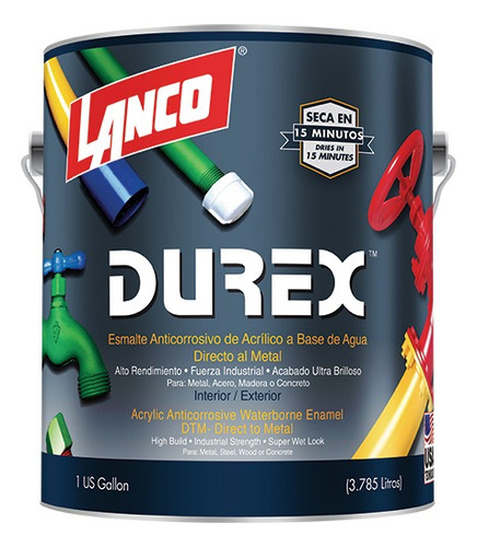 Esmalte Acrílico A Base De Agua Int/ext Lanco Durex