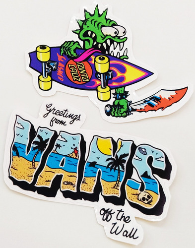 21 Calcomanías 10cm Vans Santa Cruz Rip Curl Billabong Skate