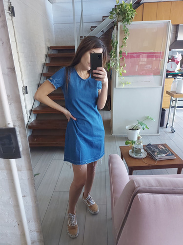 Vestido De Jean Divina Bolivia. Talle S. (Usado)