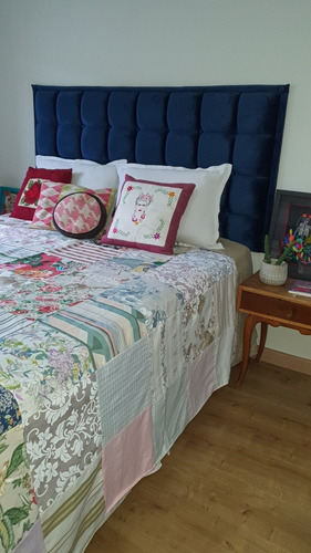 Colcha Casal Patchwork Retalhos De Tapeçaria Nobre - Varal